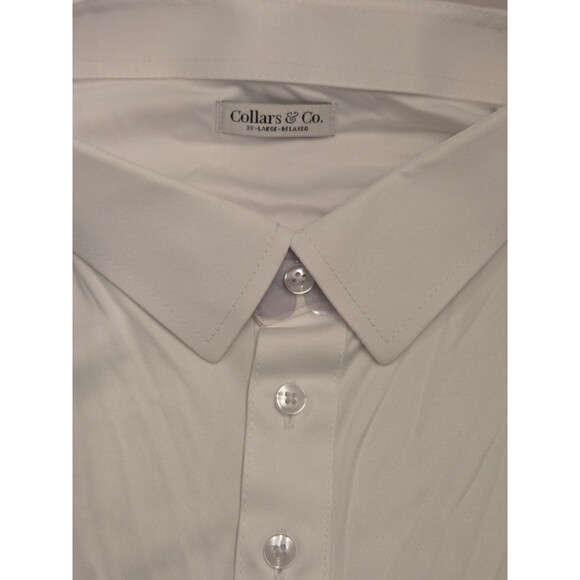 NWOT Collars & Co Mens 3XL Dress Collar Polo White Shirt Relaxed Minor Mark Read - Picture 4 of 7
